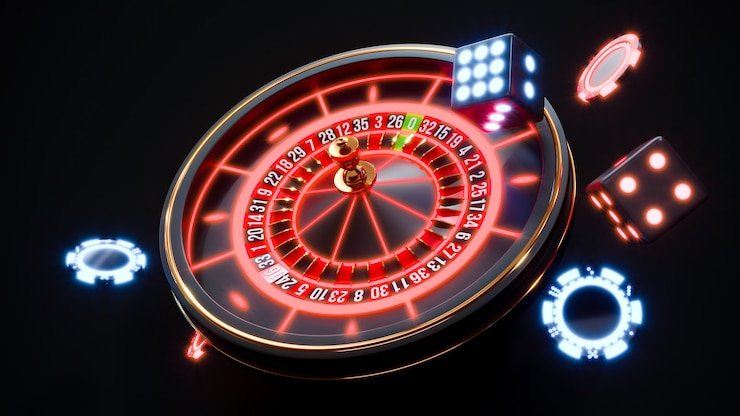 Meja permainan live casino dengan dealer profesional dan pencahayaan futuristik